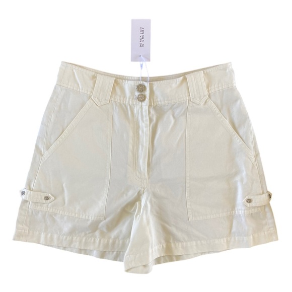 Derek Lam 10 Crosby High-Waisted Women's Shorts NWT Blanc de Blanc White - Picture 3 of 9